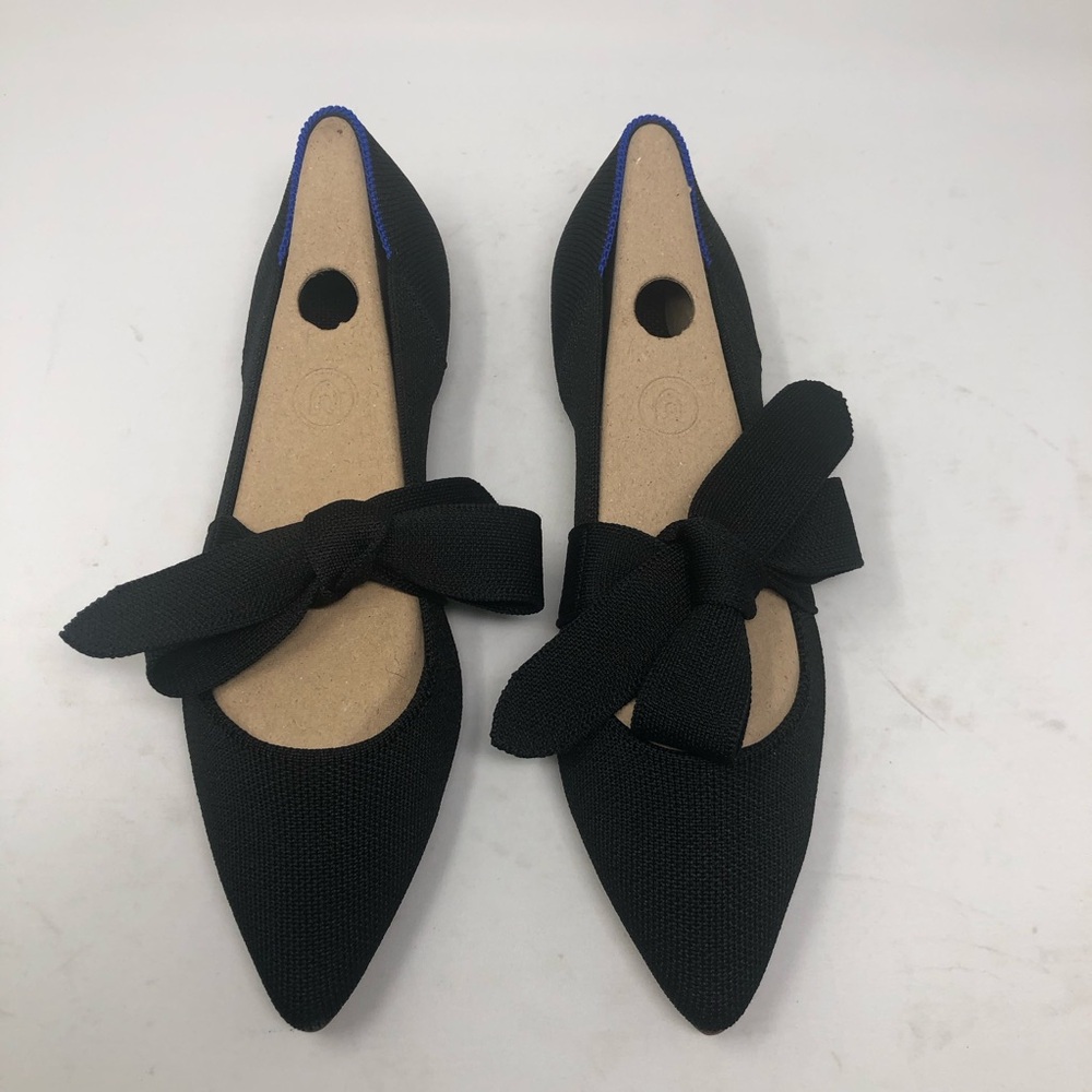 ROTHY’S Pointy toe flats with tie BLACK Sz 7.5